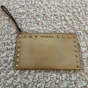 Gold Michael Kors large clutch